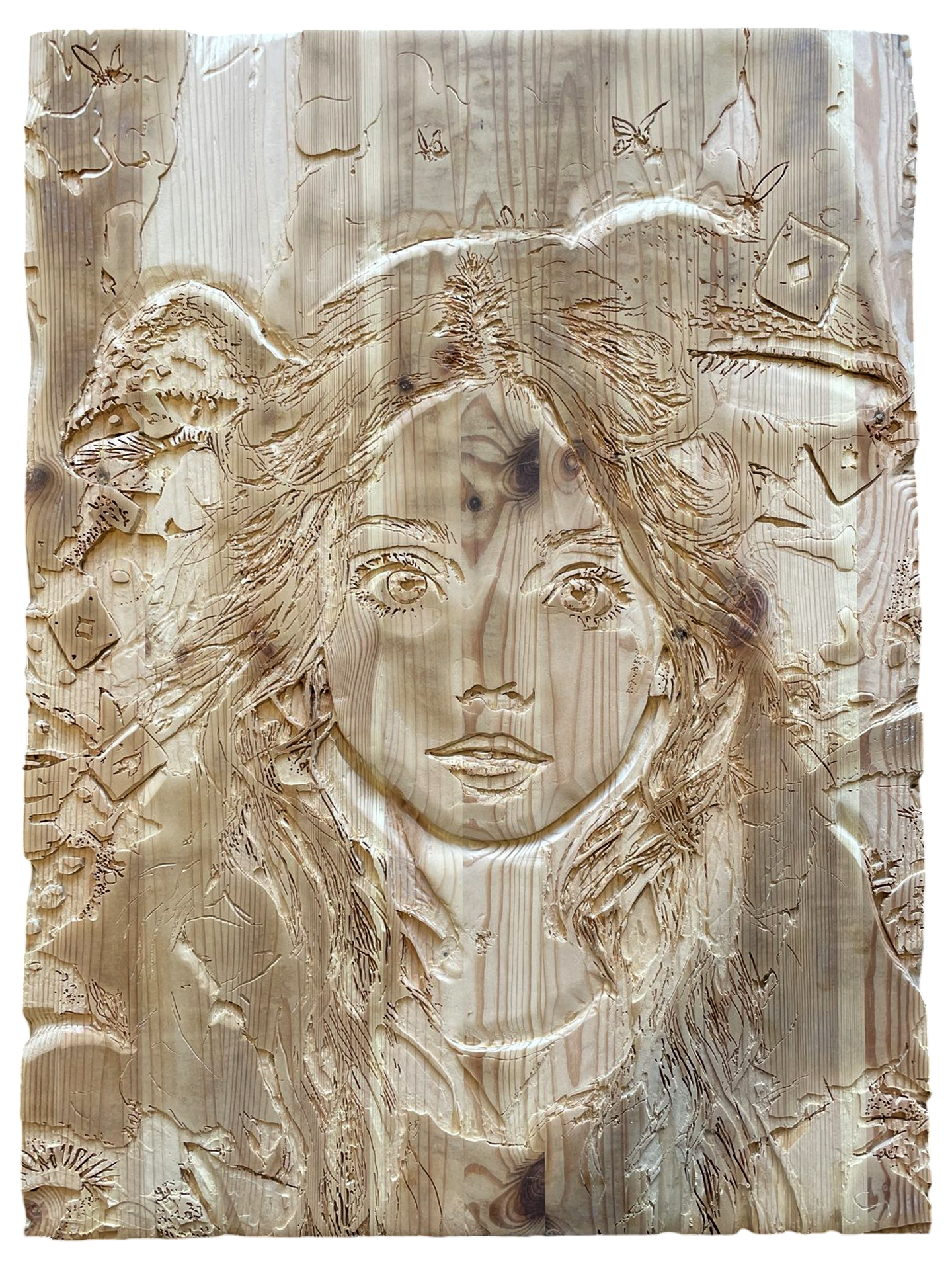 Alice au pays des merveilles : Gravure et peinture Fluo UV sur bois 2 img 6115 Photoroom