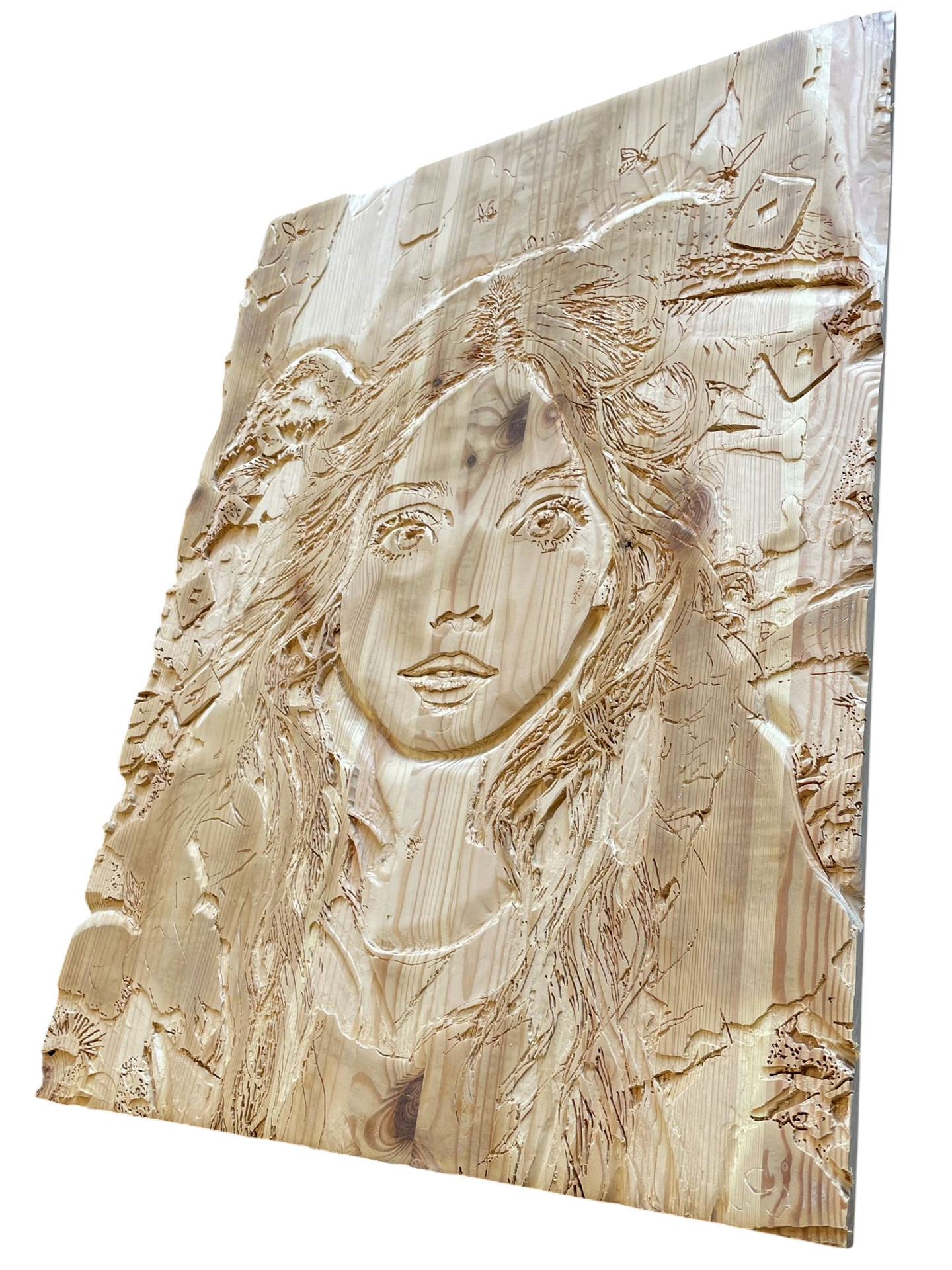 Alice au pays des merveilles : Gravure et peinture Fluo UV sur bois 31 img 6116 Photoroom